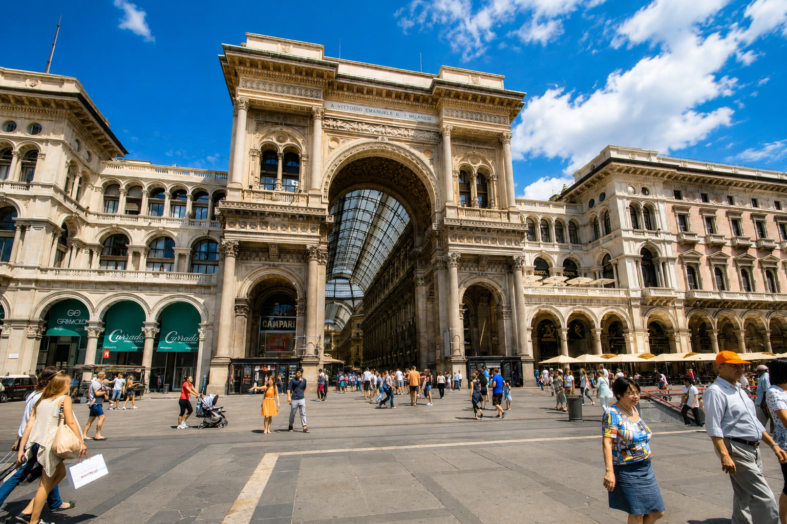 Entrance to the Galleria Vittorio Emanuele II in Milan